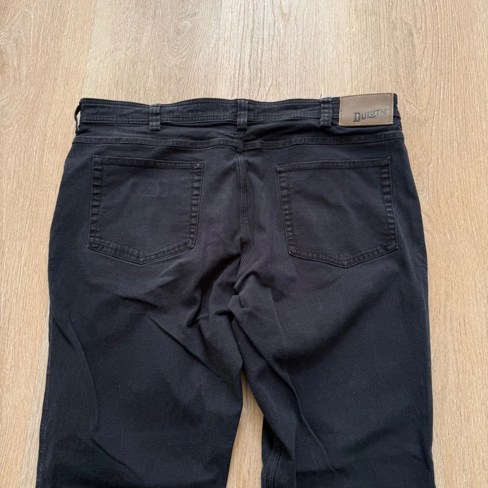 Duluth Flex Fire Hose Slim Fit Pants Mens 40x30 Black Workwear Stretch Canvas